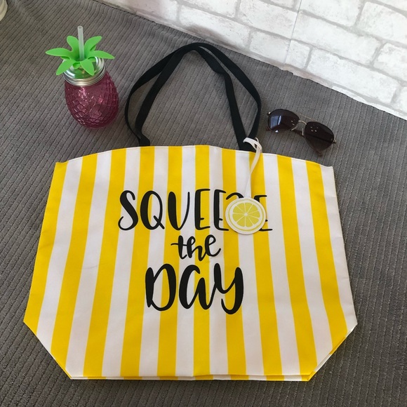 lemon beach bag